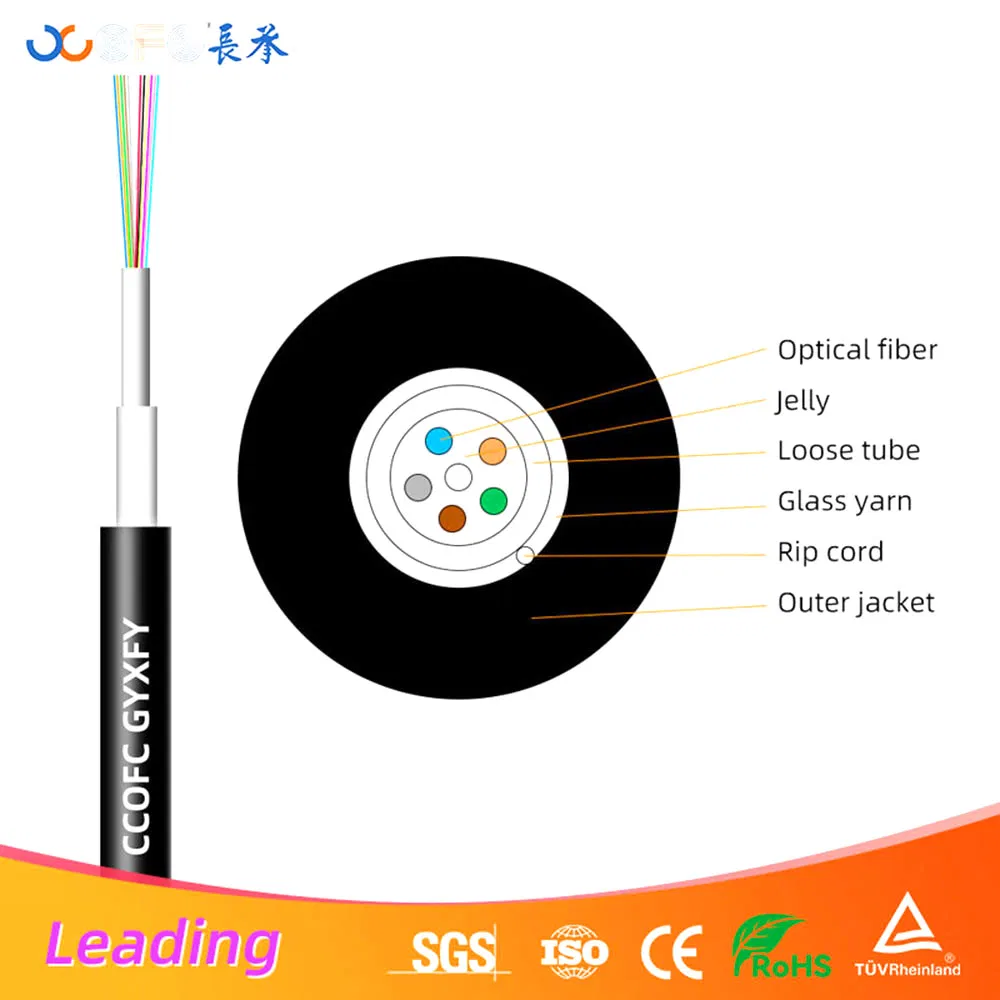 FTTH round drop cable GYFXY fiber cable outdoor fiber cable