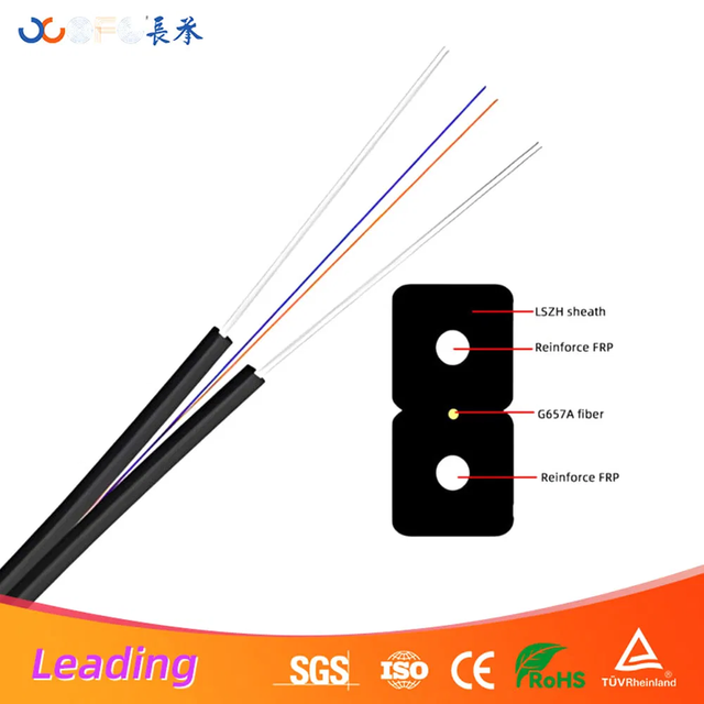 FTTH drop cable indoor GJXH fiber optic cable G657A