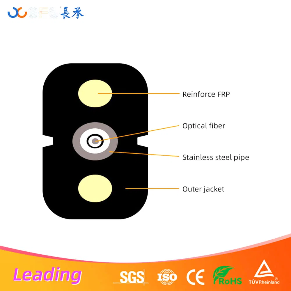 FTTH drop cable indoor GJXH fiber optic cable G657A