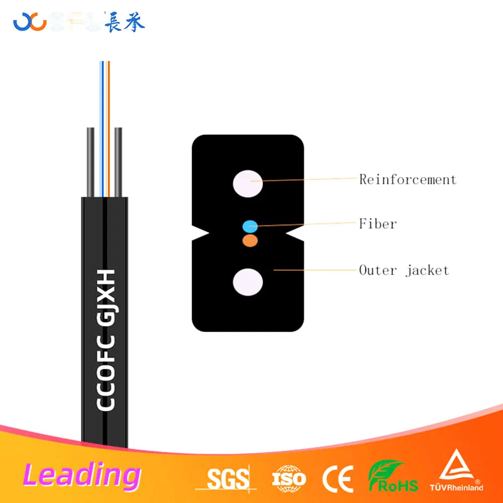 FTTH drop cable indoor GJXH fiber optic cable G657A